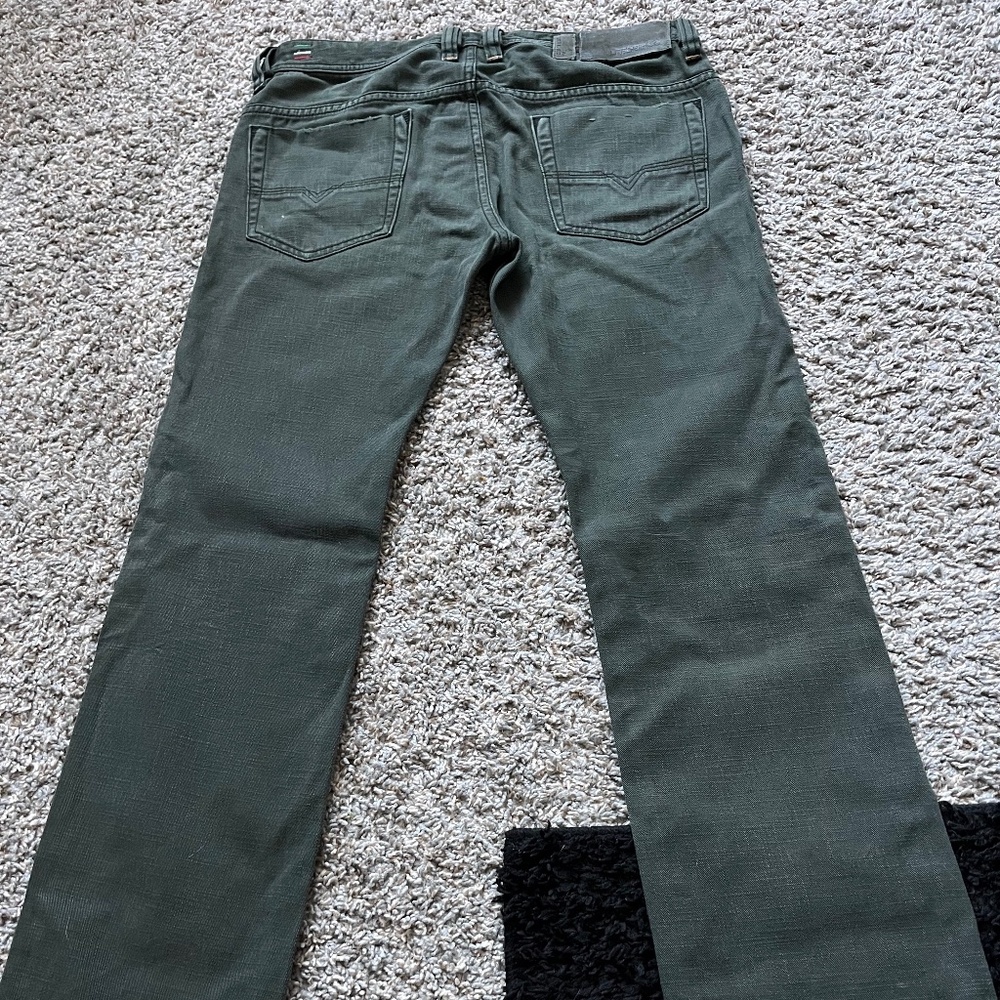 Dark Green Diesel Industry Jeans